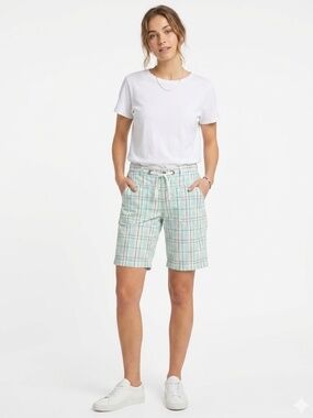 THE NORTH FACE Cotton Plaid Shorts Button / Zip Close Drawstring US Sz 10